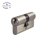Cal-Royal - KE-SCC-D-D - Double Euro Profile Cylinder - Schlage C Keyway - 6-pin - Length 70mm - US15 - Clear Coated Satin Nickel Plated (619)