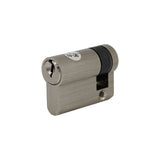 Cal-Royal - KE-SCC-S-A - Single Euro Profile Cylinder - Schlage C Keyway - 6-pin - Length 45mm - US15 - Clear Coated Satin Nickel Plated (619)