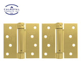 Cal-Royal - NEWSH44SQ - Residential Spring Hinges Square Corner - Size 4" x 4" - US3 - Bright Polished Brass (605) (Pack of 2)
