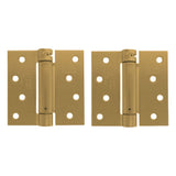 Cal-Royal - NEWSH44SQ - Residential Spring Hinges Square Corner - Size 4" x 4" - US4 - Clear Coated Satin Brass (606) (Pack of 2)