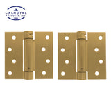 Cal-Royal - NEWSH44SQ - Residential Spring Hinges Square Corner - Size 4" x 4" - US4 - Clear Coated Satin Brass (606) (Pack of 2)