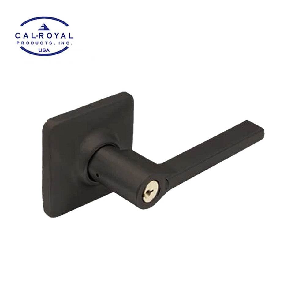 Cal-Royal - ROC05-SQ - Challenger - Storeroom Standard Duty Cylindrical Lever Set with Square Rose - US1 - Flat Black Coated (622)