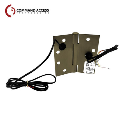 Command Access - ETM-CB85 - Energy Transfer Monitor Hinge - 3 Knuckle Heavy Weight - Brass Base Material - US5 (Satin Brass Antique-609)