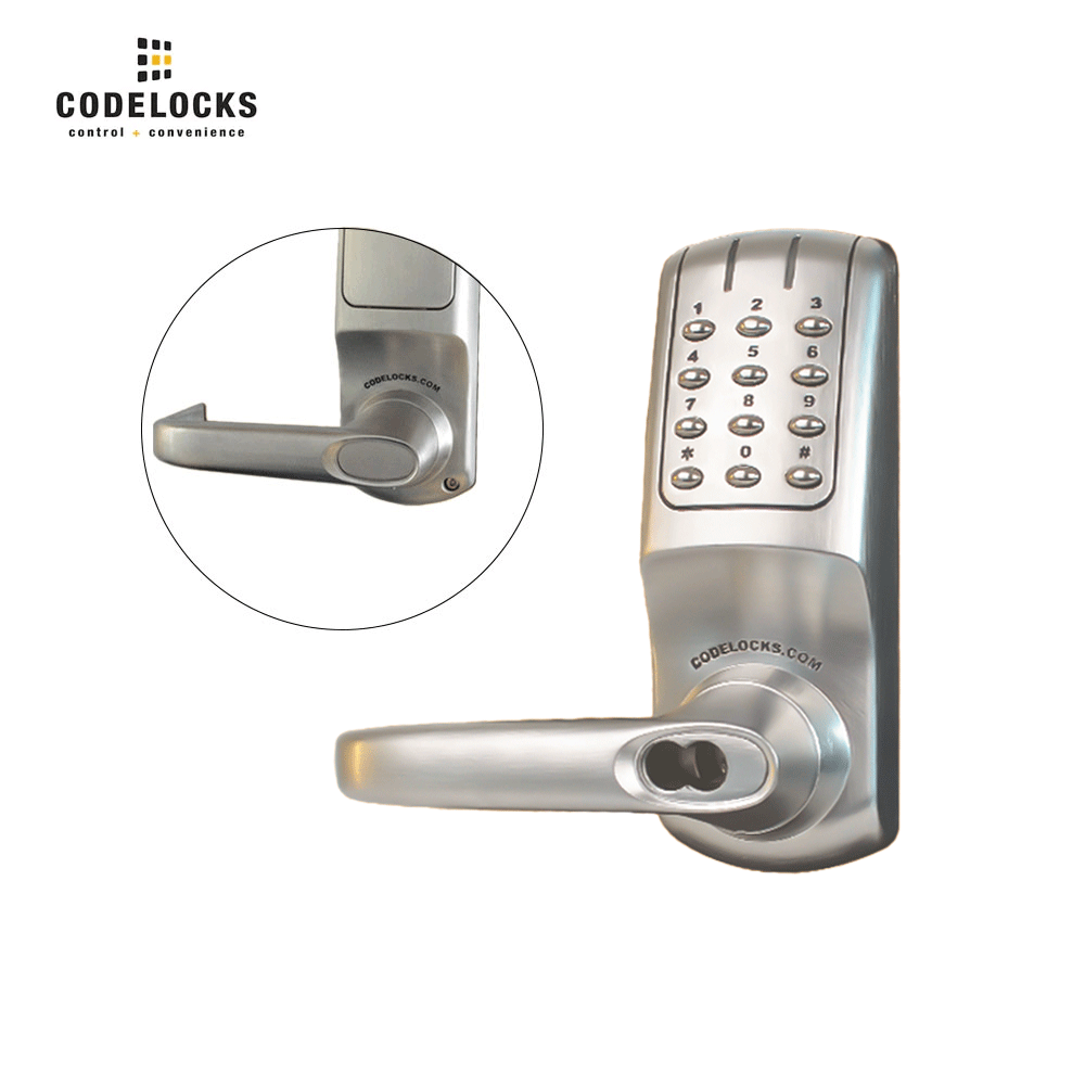 Steel Code Locks Codelocks CL5210 Electronic, Heavy Duty, Grade 2, Brushed Steel, Optio