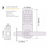 Codelocks CL5210 NetCode Heavy Duty Electronic Tubular Mortise Latch Lock