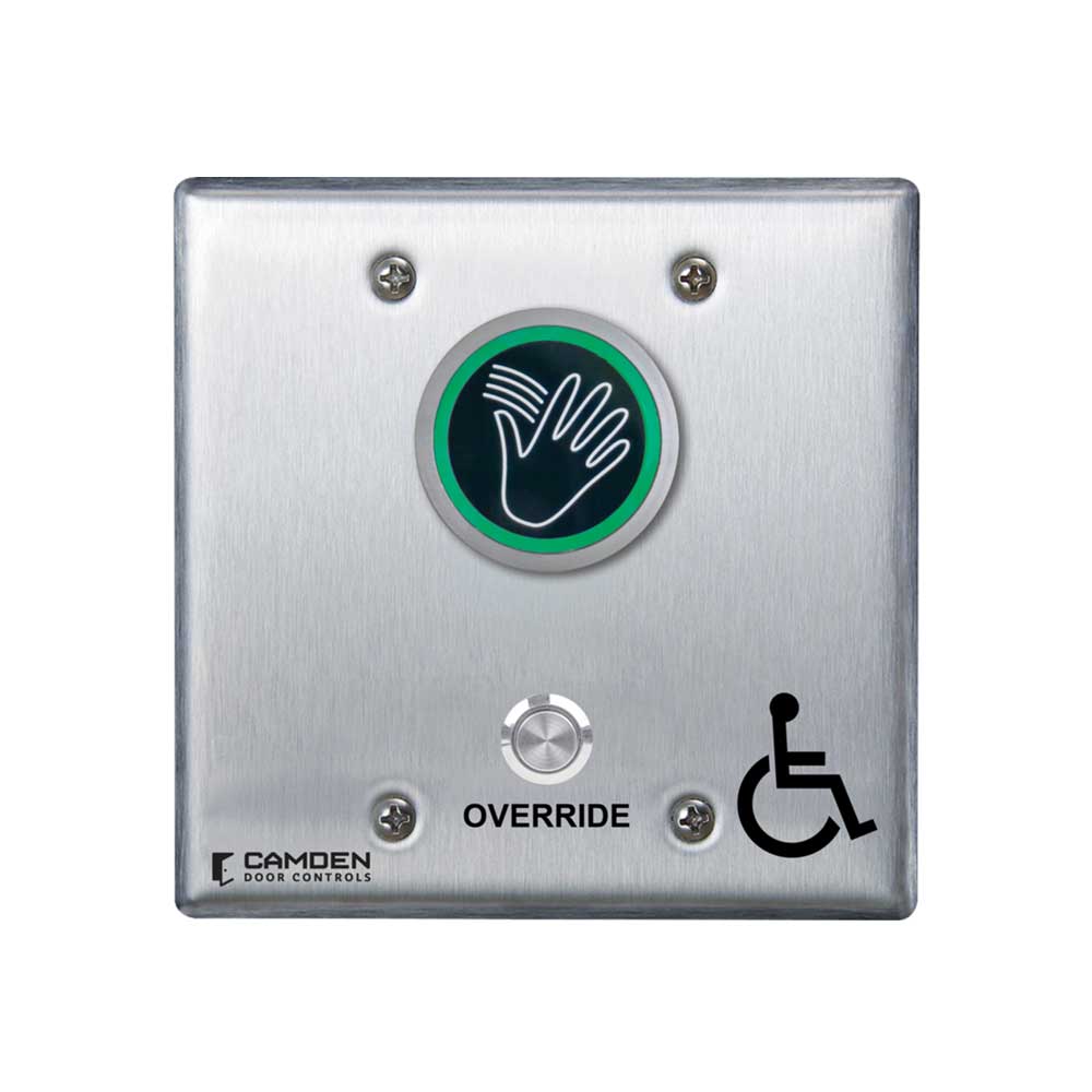 Camden - CM-241M - ValueWave+ Microwave Hands-Free Touchless Switch with Override - Red/Green LED