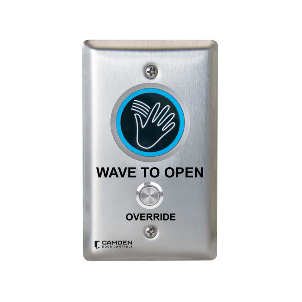 Camden - CM-242M - ValueWave+ Microwave Hands-Free Touchless Switch with Override - Blue/Green LED