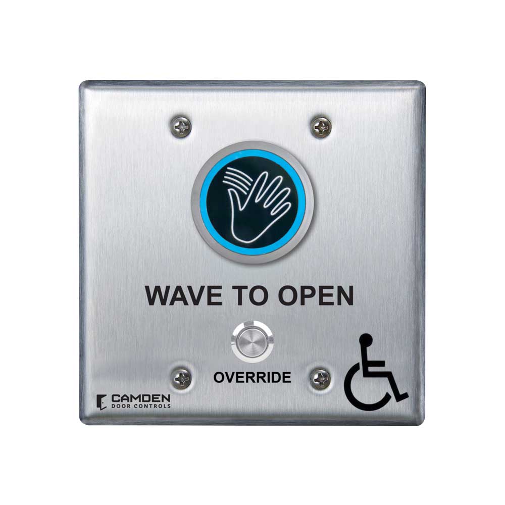 Camden - CM-242M - ValueWave+ Microwave Hands-Free Touchless Switch with Override - Blue/Green LED