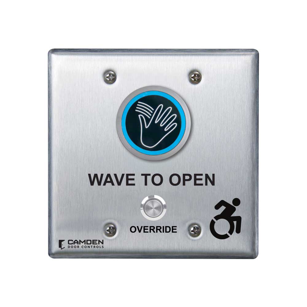 Camden - CM-242M - ValueWave+ Microwave Hands-Free Touchless Switch with Override - Blue/Green LED
