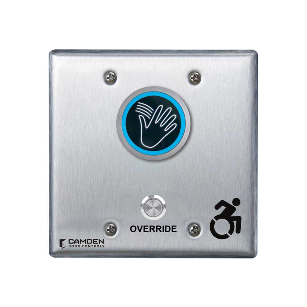 Camden - CM-242M - ValueWave+ Microwave Hands-Free Touchless Switch with Override - Blue/Green LED