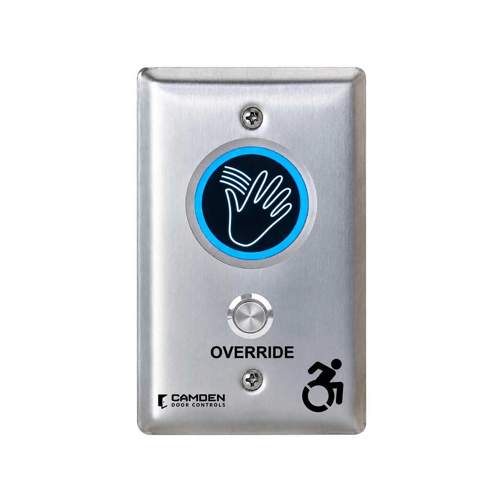 Camden - CM-242M - ValueWave+ Microwave Hands-Free Touchless Switch with Override - Blue/Green LED