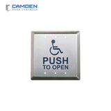 Camden CM-45/4 Square Push Plate Switch 4-1/2" with Push to Open Sign