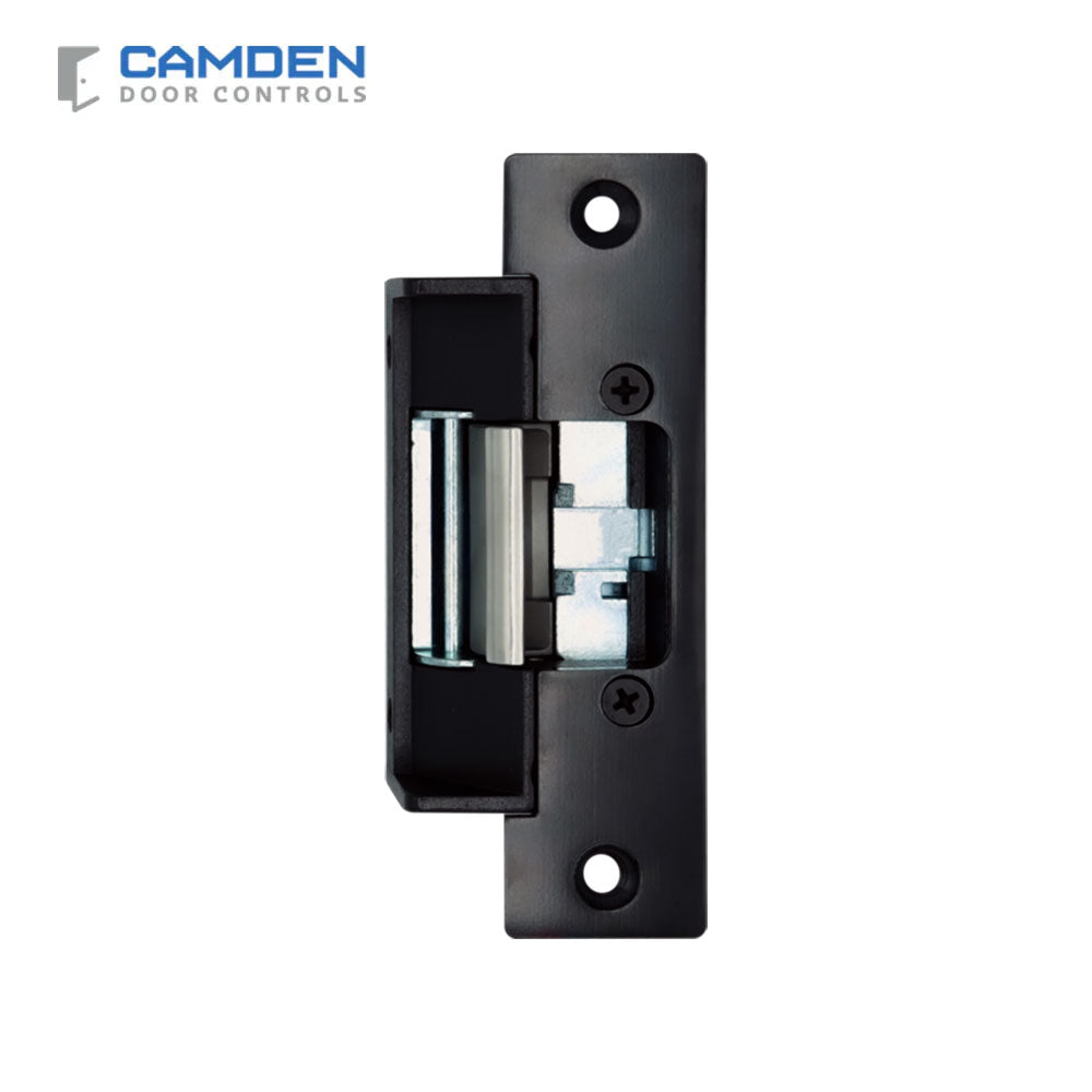 Camden CX-ED2071-BK Low Profile ANSI Universal Electric Strike for Cylindrical Locksets - 3 Black Faceplates - Grade 2