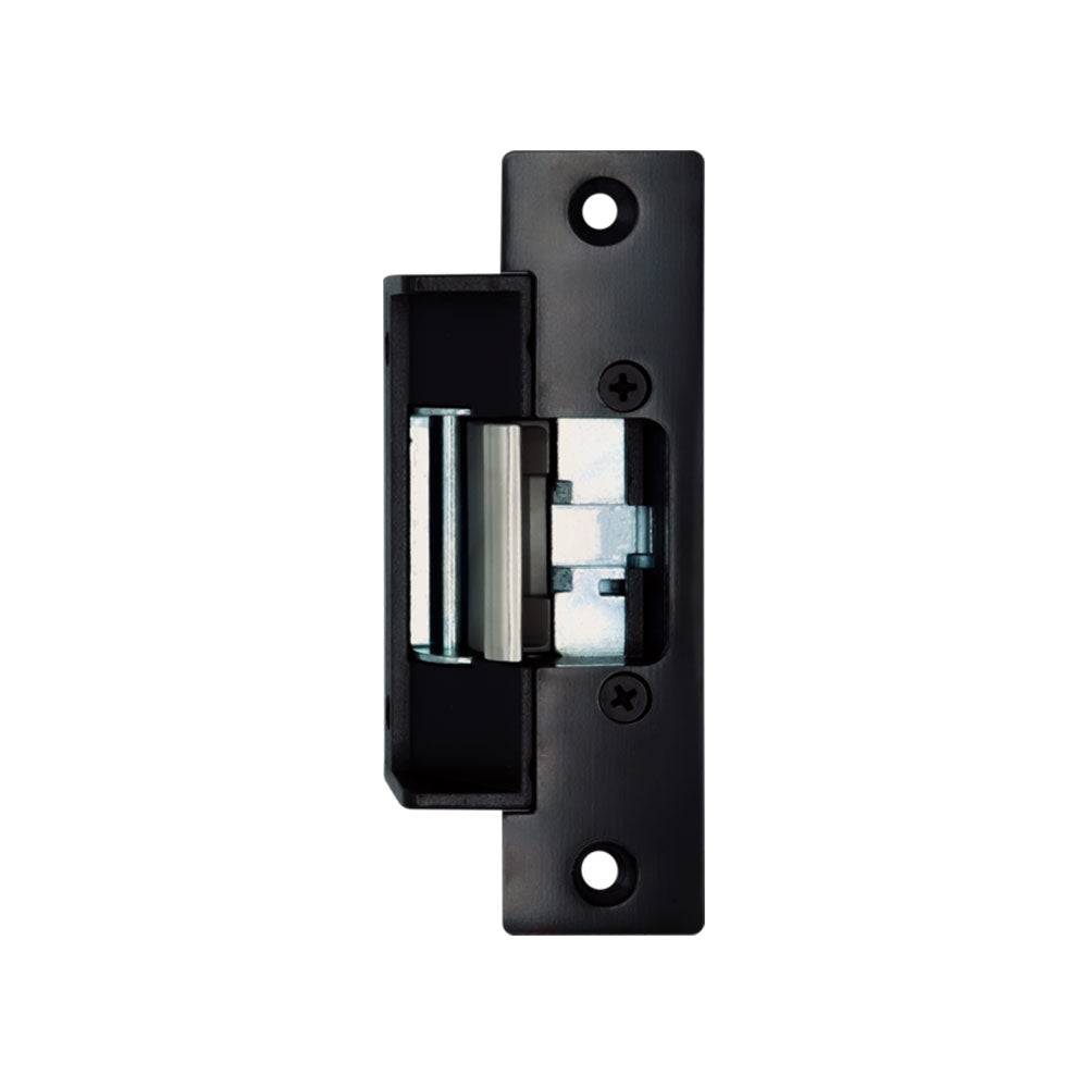 Camden CX-ED2079-1-BK Low Profile ANSI Universal Electric Strike for Cylindrical Locksets - 1 Black Square Faceplates - Grade 2