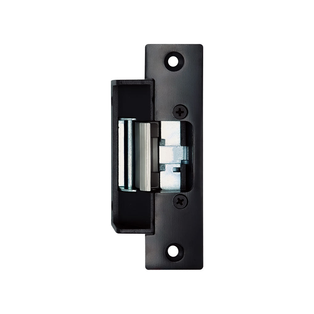 Camden CX-ED2079-BK Low Profile ANSI Universal Electric Strike for Cylindrical Locksets - 3 Black Faceplates - Grade 2