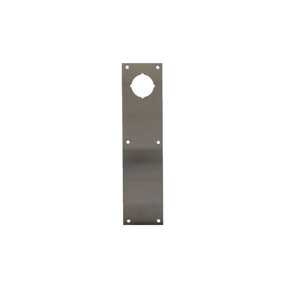 Don-Jo - CFK-70-630 - Push Plate 3-1/2 Width and 15 Length with 2-1/8 Cylindrical Lock Hole at 2-1/2 on Center From Top - 630 (Satin Stainless Steel Finish)