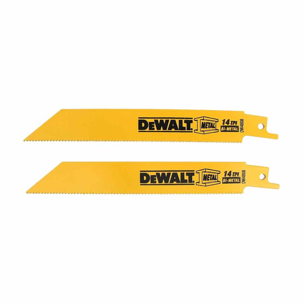 DEWALT - DW4808-2 - Bi-Metal Reciprocating Saw Blade - 14 TPI Straight Back - 6" (2 Pack)