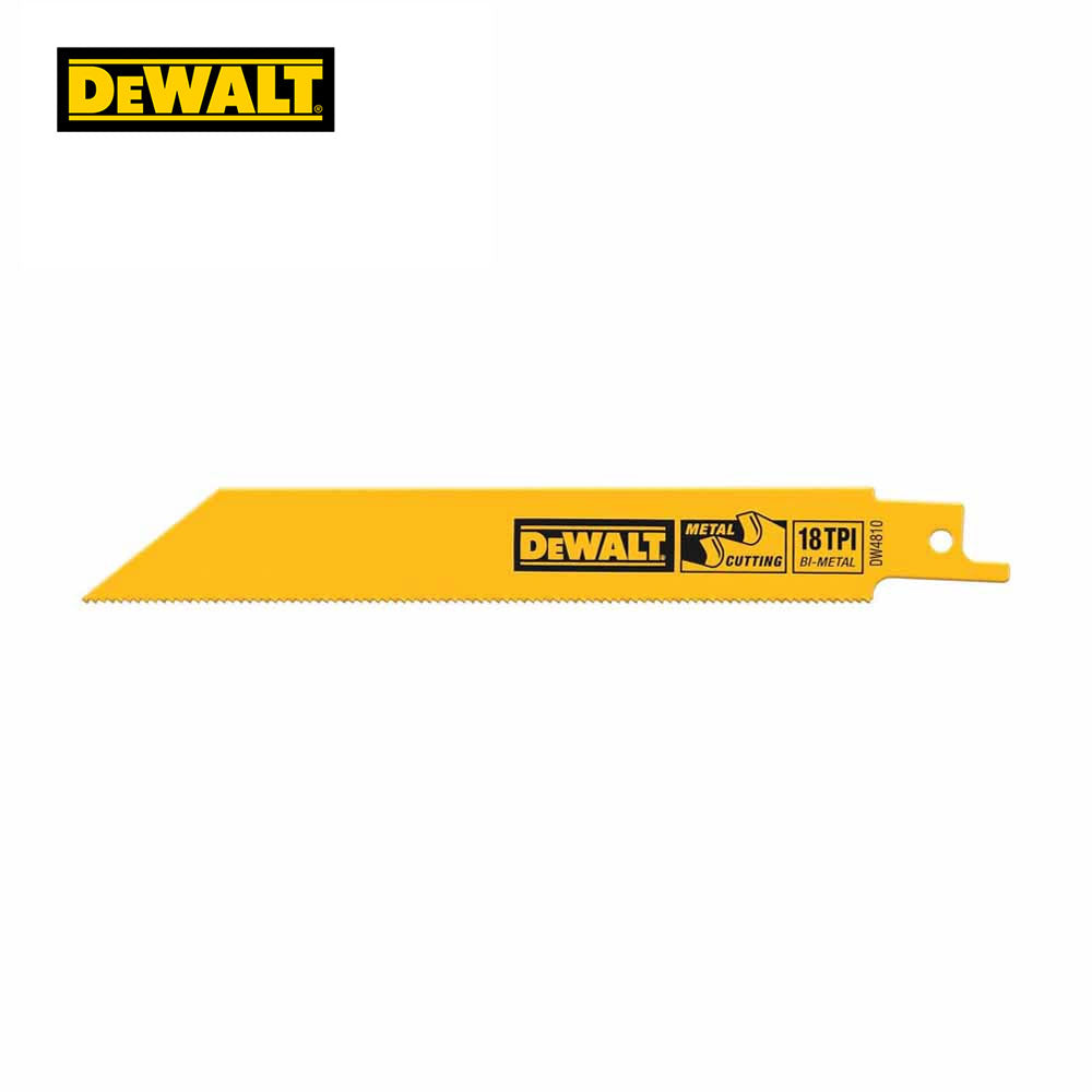DEWALT - DW4810 - Bi-Metal Reciprocating Saw Blade - 18 TPI Straight Back - 4" (5 Pack)