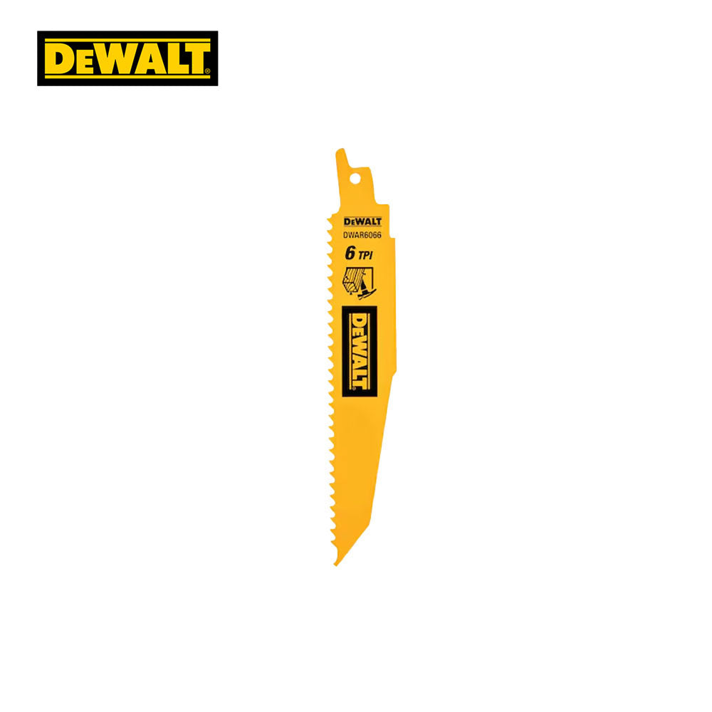 DEWALT - DWAR6066 - Bi-metal Reciprocating Saw Blades - 6 TPI Demolition - 6" (25 Pcs)