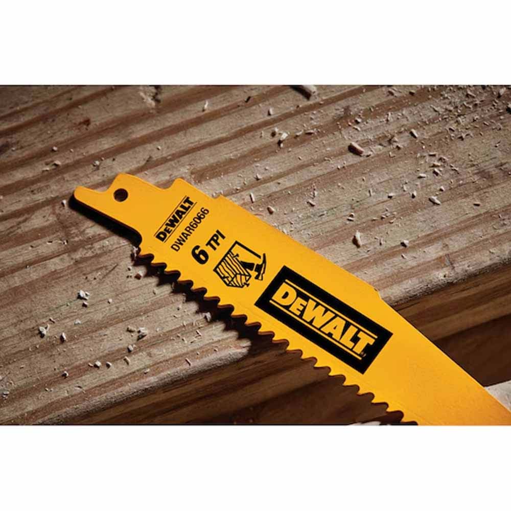DEWALT - DWAR6066 - Bi-metal Reciprocating Saw Blades - 6 TPI Demolition - 6" (25 Pcs)