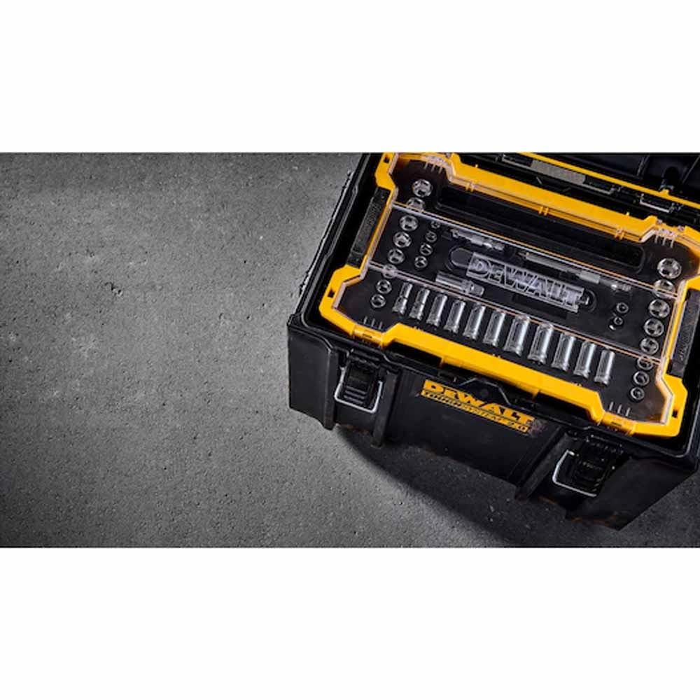 DEWALT - DWMT45400 - Socket Set with Toughsystem 2.0 Tray and Lid - 3/8" Drive (37 Pcs)