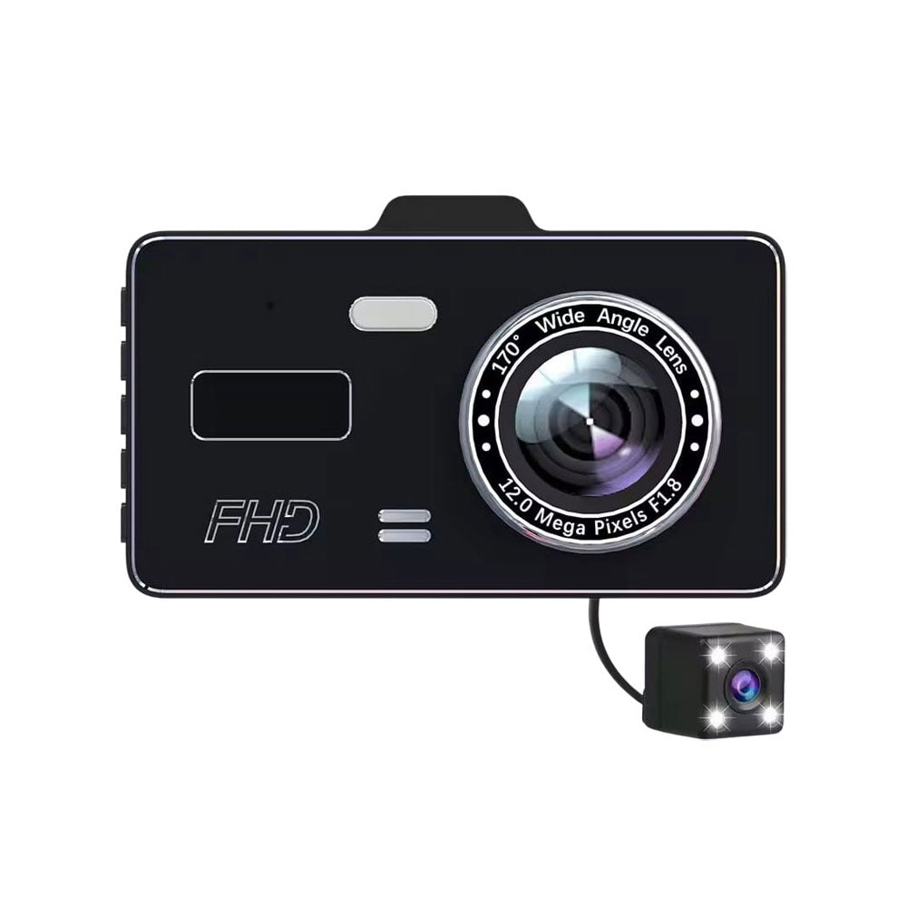 ECS AUTO PARTS - F6 - Car Dash Cam - Dual Lens - 4" Screen - Touchscreen