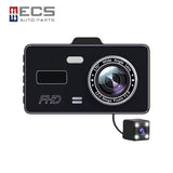 ECS AUTO PARTS - F6 - Car Dash Cam - Dual Lens - 4" Screen - Touchscreen