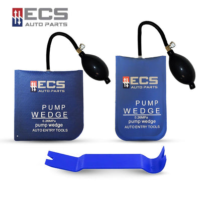 ECS Medium and Small Universal Air Pump Wedges with Plastic Crowbar - Car Opening Tools Bundle
