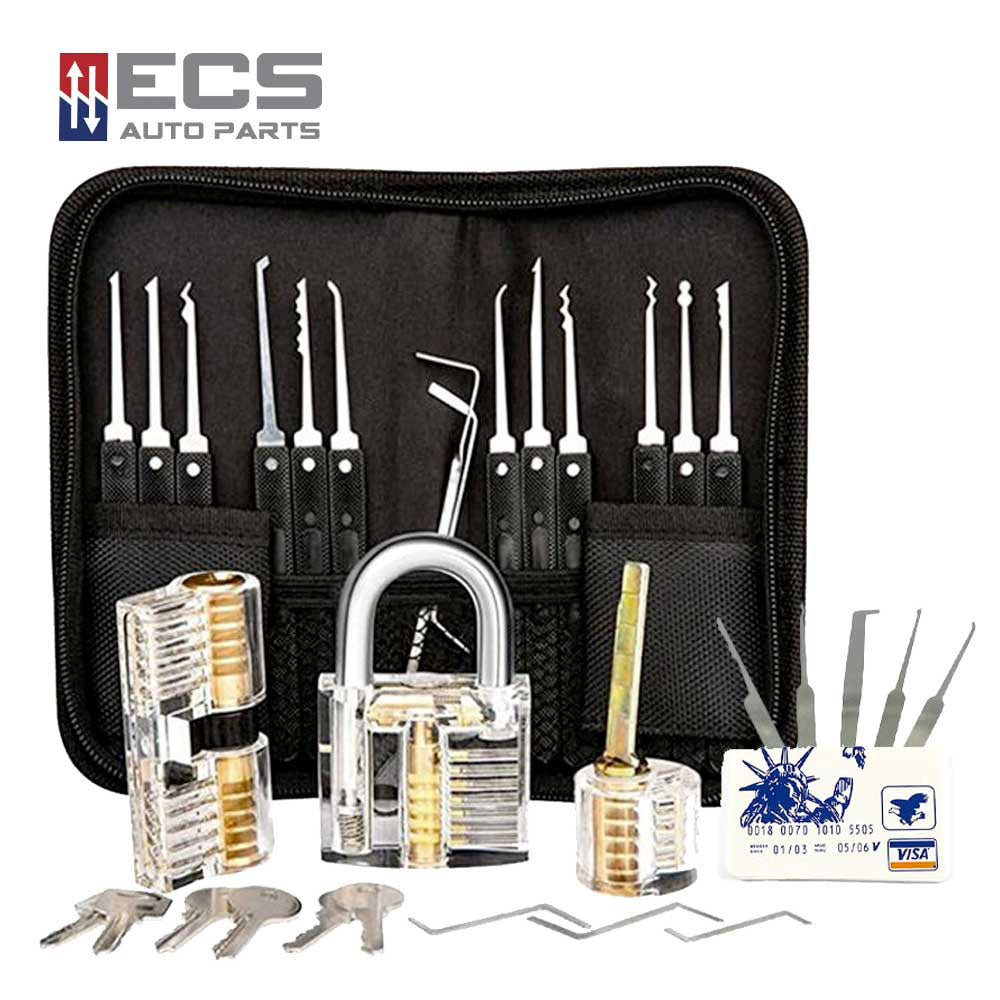 ECS AUTO PARTS Lock Repair Pick Set 17 Tools 3 Locks and 1 VISA Credit