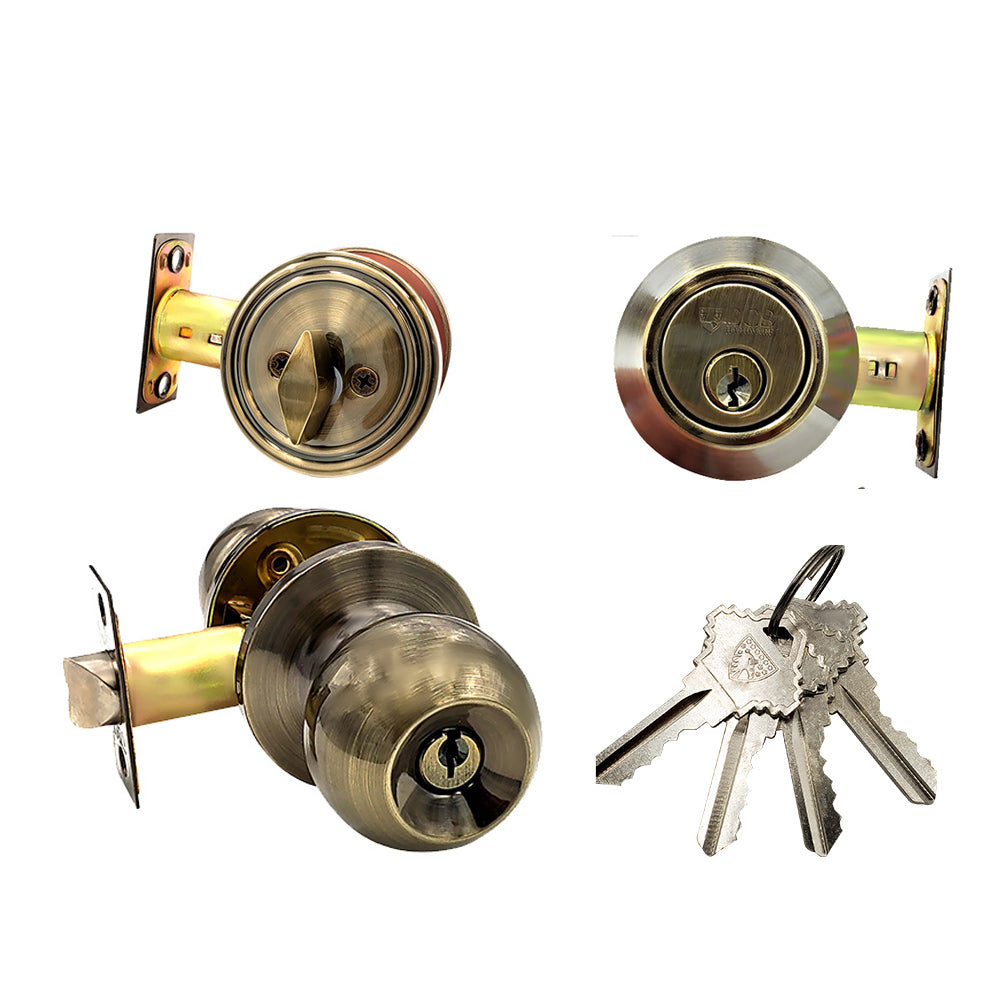 ECS HARDWARE - Durable Combo Lockset w/ Single Knob & Deadbolt - Entra ...