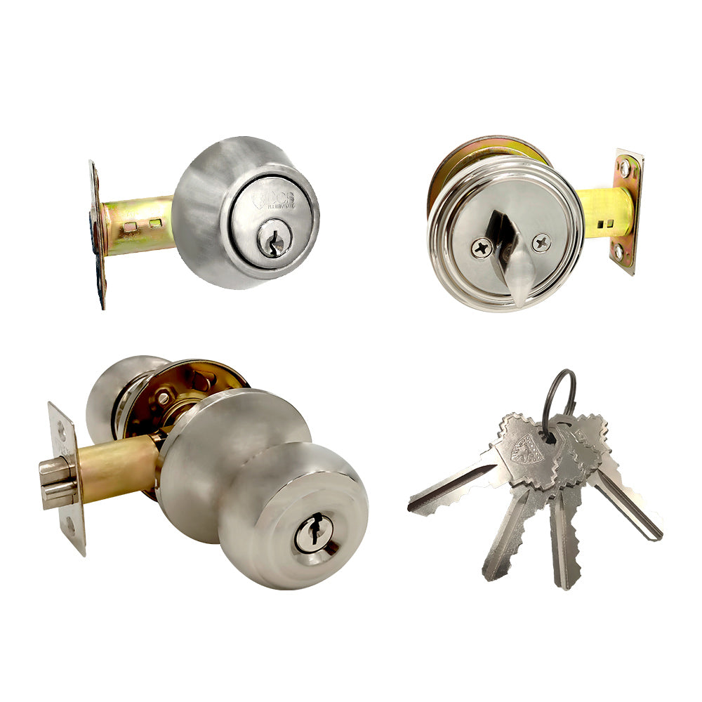 ECS HARDWARE - Durable Combo Lockset w/ Single Knob & Deadbolt - Entra ...