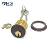 ECS HARDWARE - Durable Premium Mortise Cylinder - 1-1/8" 10B Oil Rubbed Bronze / Black KW1