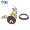 ECS HARDWARE - Durable Premium Mortise Cylinder - 1-1/8" 10B Oil Rubbed Bronze / Black SC1