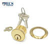 ECS HARDWARE - Durable Premium Mortise Cylinder - 1-1/4" US3 Polished Brass SC1