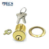 ECS HARDWARE - Durable Premium Mortise Cylinder - 1-1/2" US3 Polished Brass SC1