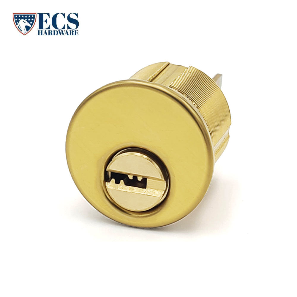 High Security Rim/Mortise Cylinder Lock – Gold Finish, 5 Keys, Mul-T-Lock Style W/ Card