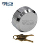 ECS HARDWARE - Stainless Steel Hidden-Shackle Keyed Alike#1 Puck-Style Lock and Nickel Plated Round Hockey Puck Lock 8 1/4" Hasp
