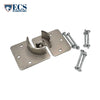 ECS HARDWARE - Stainless Steel Hidden-Shackle Keyed Alike#2 Puck-Style Lock and Nickel Plated Round Hockey Puck Lock 8 1/4" Hasp