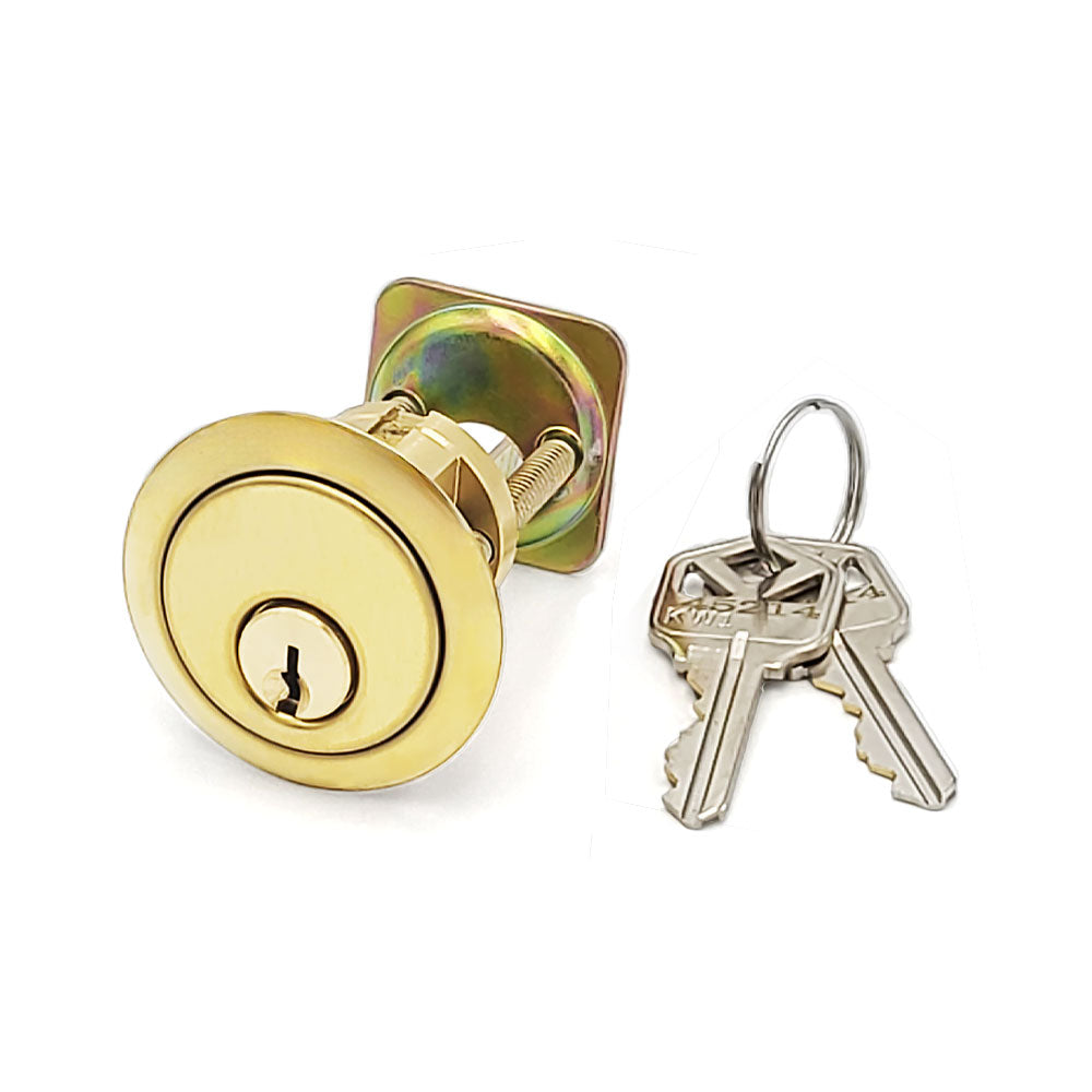 ECS HARDWARE - Durable Premium Rim Cylinder - US3 Polished Brass KW1