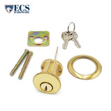 ECS HARDWARE - Durable Premium Rim Cylinder - US3 Polished Brass KW1
