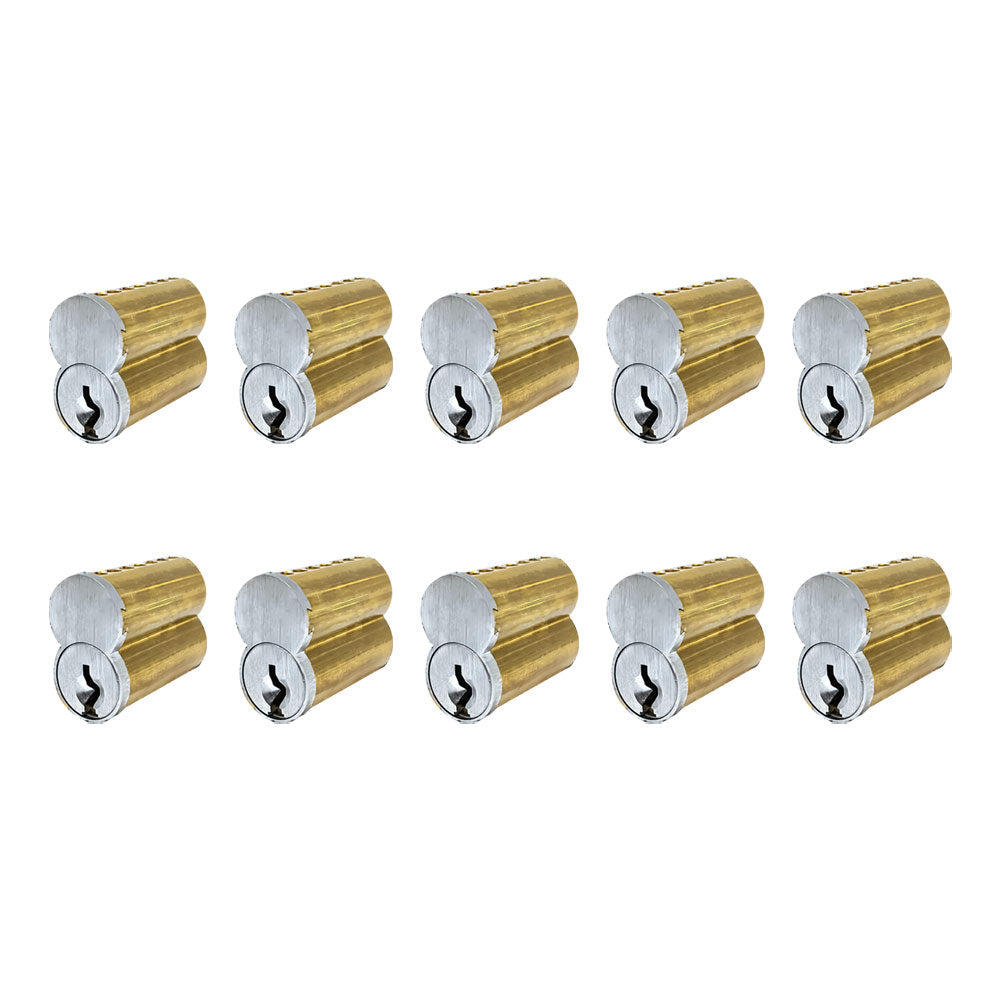 ECS HARDWARE - SFIC- Small Format 7-PIN - US26D Finish - Best A Keyway (10 Pack)