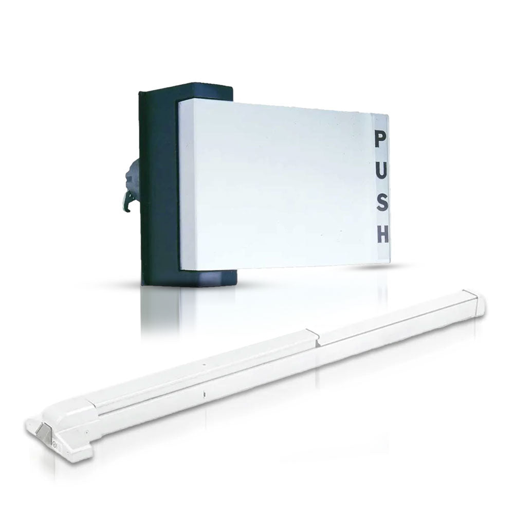 Push Exit ECS HARDWARE - Non-handed Panic Exit Device Push Bar and Extruded Alum