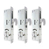 ECS HARDWARE - Narrow-Stile - 1-1/8" Backset, Hook Bolt Lock Zinc Plated 5 ply Laminated Steel Bolt with 2 Aluminum Faceplates (Pack of 3)