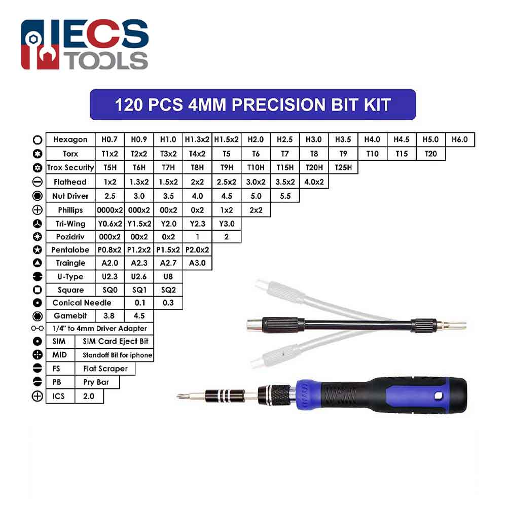 ECS TOOLS - MT-B191 - Magnetic Screwdriver - 191 in 1 Precision