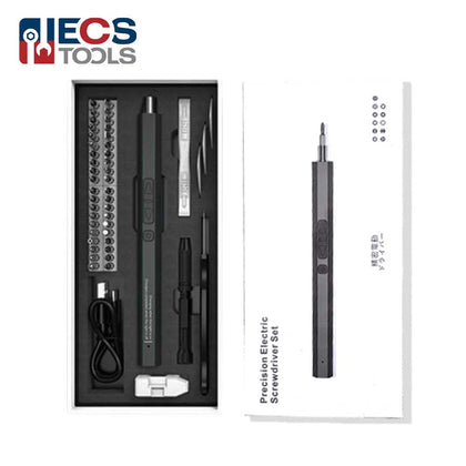 ECS TOOLS - MT-ELE50IN1-A - Electric Screwdriver - 50 in 1 Rechargeable Portable Mini Precision Set with Led Light