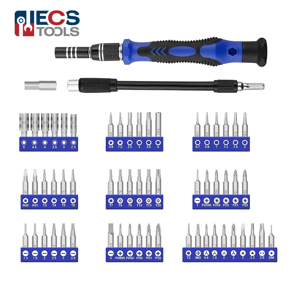 ECS TOOLS - MT-T062 - 62 in 1 Magnetic Screwdriver Set