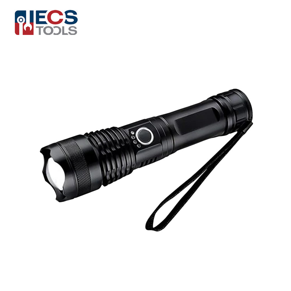 ECS TOOLS - RH-0671 - LED XHP50 Zoom Flashlight 26650 Battery - Aluminum