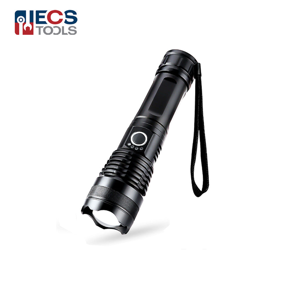 ECS TOOLS - RH-0671 - LED XHP50 Zoom Flashlight 26650 Battery - Aluminum