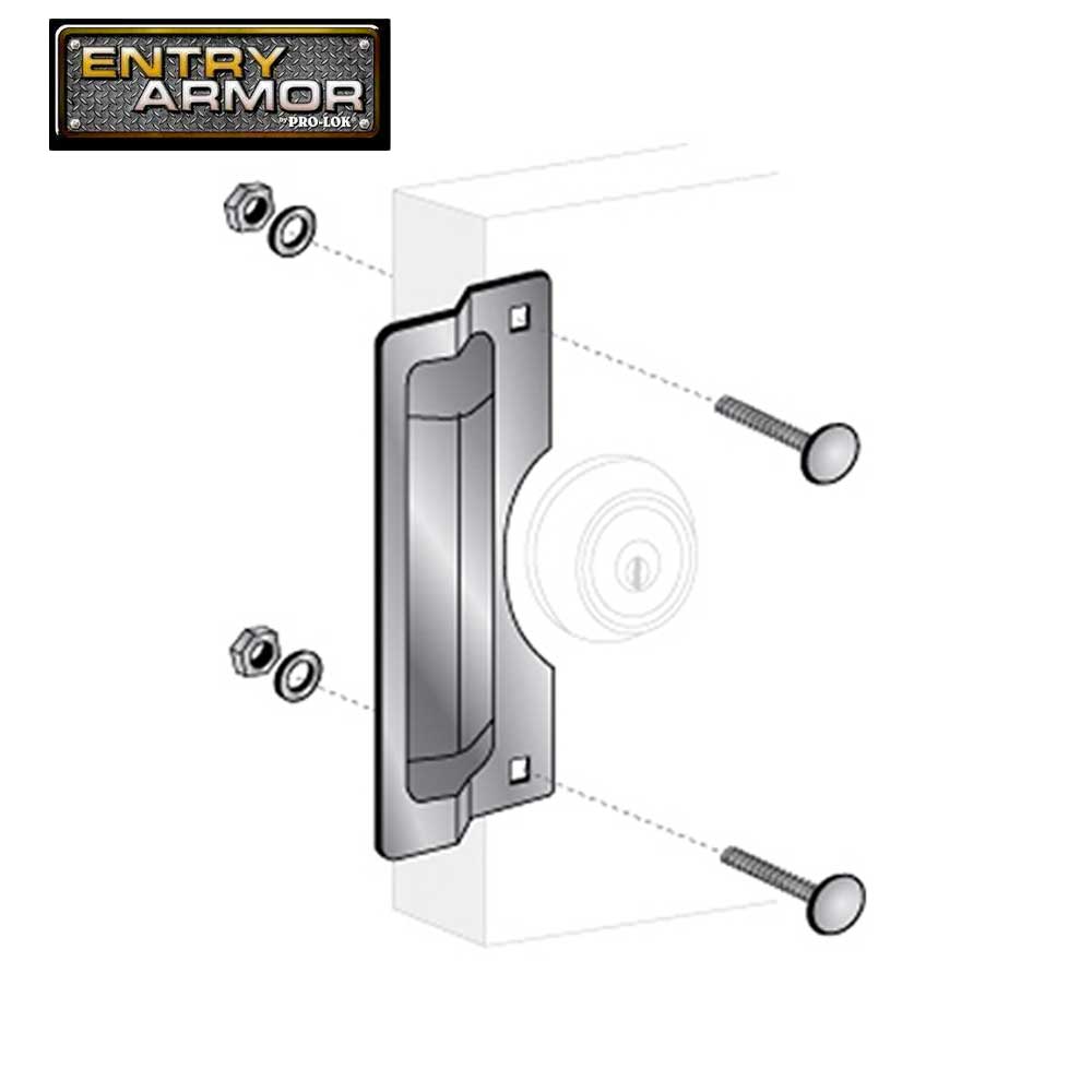 Entry Armor Latch Protector 7" Center Rose (ELP210S)