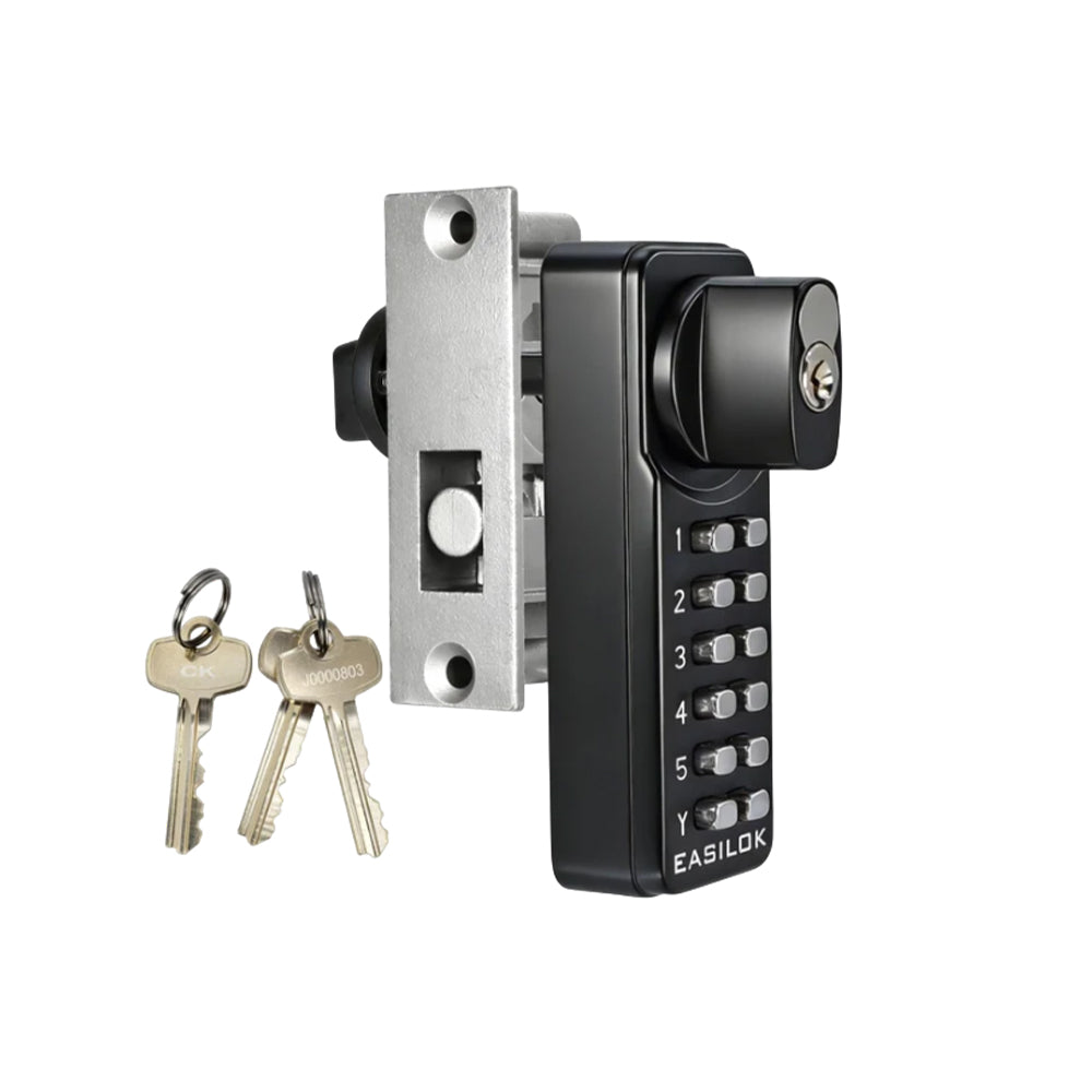 EASILOK SK777S Keyless Herculite Glass Door Bottom Rail Lock with SFIC Key Override and Drill-Free Replacement for CRL 777S, FHC 777 and ILCO BRL